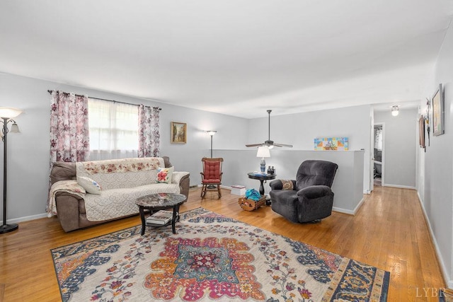 543 Dawnridge Dr, Lynchburg, VA 24502 - living room featuring wood finished floors and a ceiling fan