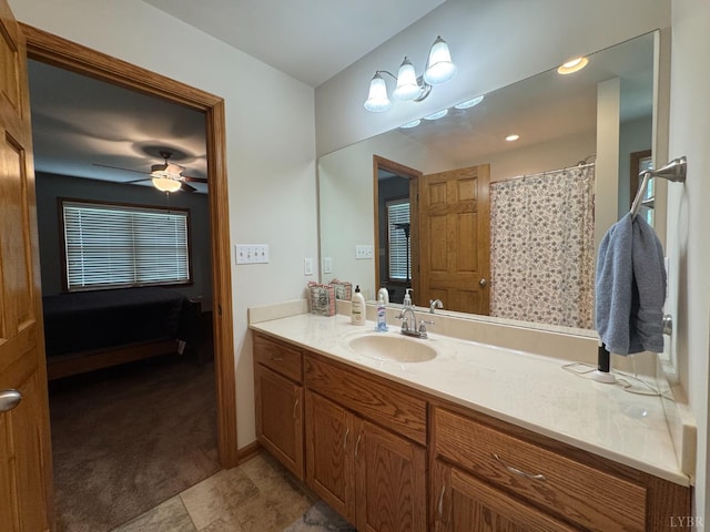 166 Dutch Ln, Appomattox, VA 24522 - bathroom featuring ensuite bathroom, vanity, and a ceiling fan