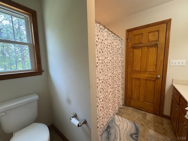 166 Dutch Ln, Appomattox, VA 24522 - bathroom with vanity, a shower with curtain, and stone finish flooring