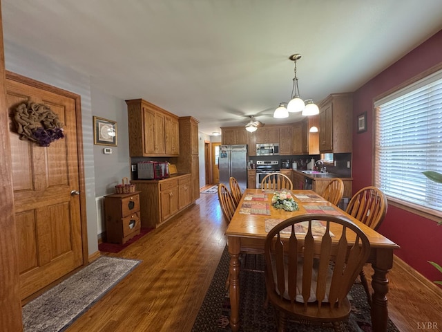 166 Dutch Ln, Appomattox, VA 24522 - dining room with wood finished floors and ceiling fan
