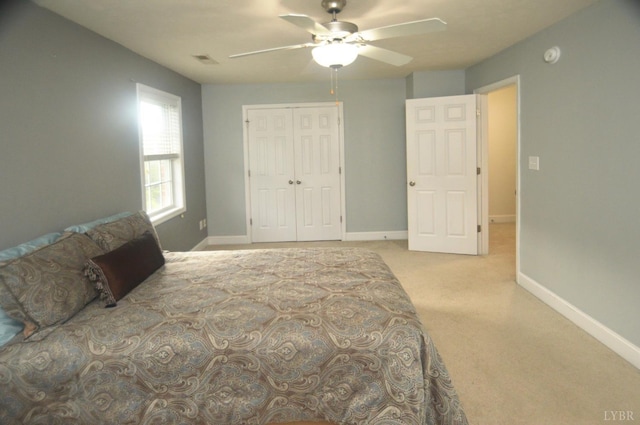 3600 Old Forest Rd Unit 113, Lynchburg, VA 24502 - carpeted bedroom featuring a closet and a ceiling fan
