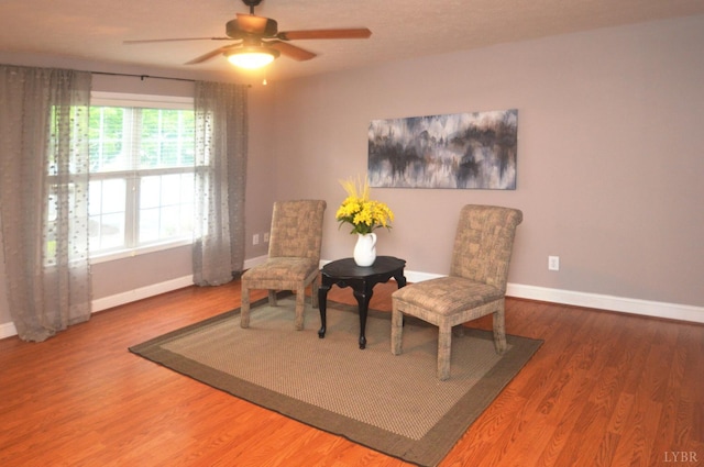 3600 Old Forest Rd Unit 113, Lynchburg, VA 24502 - sitting room featuring ceiling fan and wood finished floors