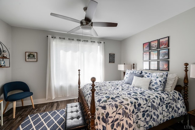 54 Allwell Rd, Lynchburg, VA 24502 - bedroom with dark wood-style flooring and a ceiling fan