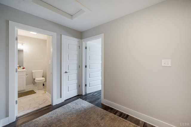 54 Allwell Rd, Lynchburg, VA 24502 - hallway featuring baseboards and attic access