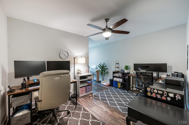 54 Allwell Rd, Lynchburg, VA 24502 - office space featuring wood finished floors and a ceiling fan