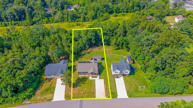 30 Patrick Ct, Madison Heights, VA 24572 - aerial view of property and surrounding area featuring property boundaries highlighted and a forest