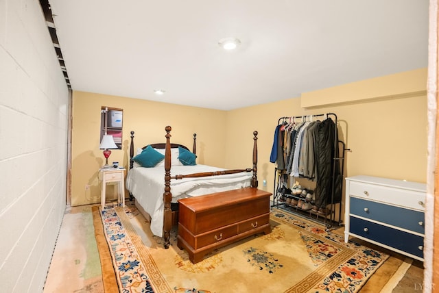 1853 Rainbow Forest Dr, Lynchburg, VA 24502 - bedroom featuring concrete block wall and concrete floors