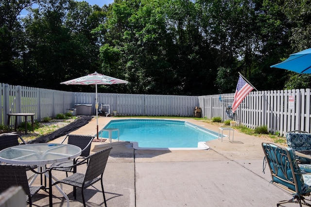 1769 Izaak Walton Rd, Madison Heights, VA 24572 - view of pool with a patio area, a fenced backyard, and outdoor dining space