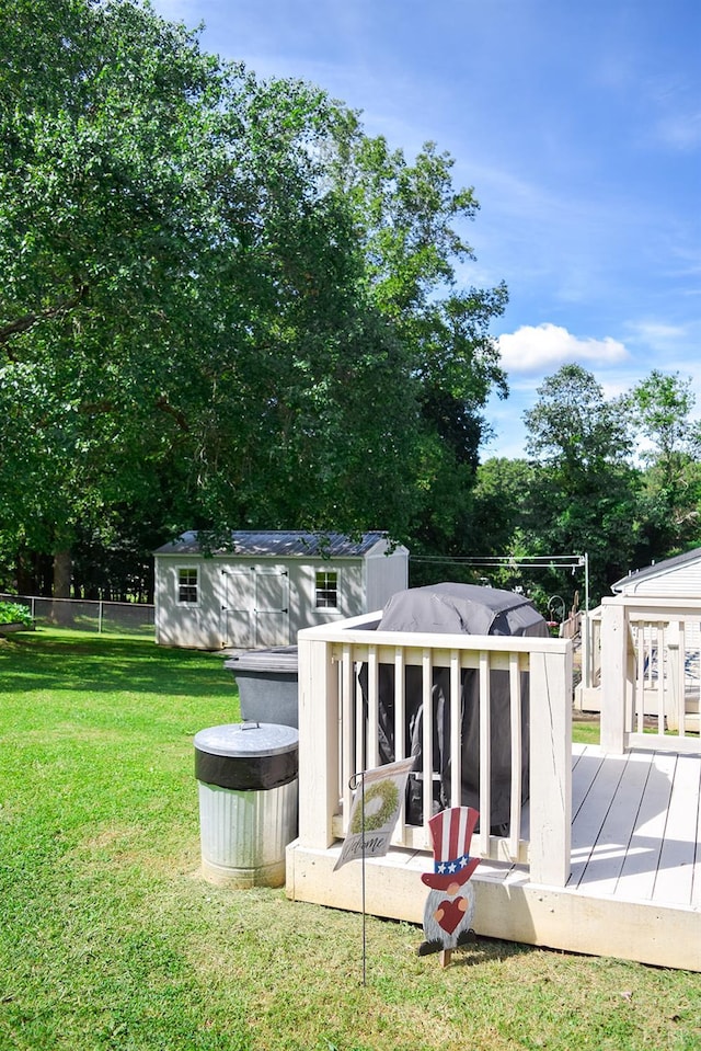 1769 Izaak Walton Rd, Madison Heights, VA 24572 - back of property featuring a wooden deck and an outbuilding