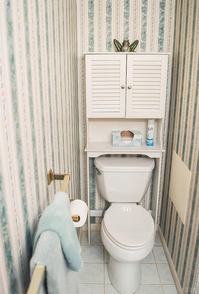 1769 Izaak Walton Rd, Madison Heights, VA 24572 - bathroom with wallpapered walls and tile patterned floors