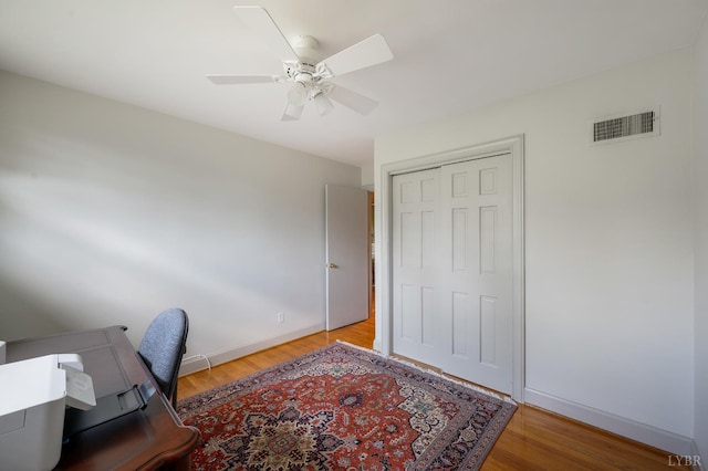 2833 Link Rd, Lynchburg, VA 24503 - office area with light wood-style flooring and ceiling fan