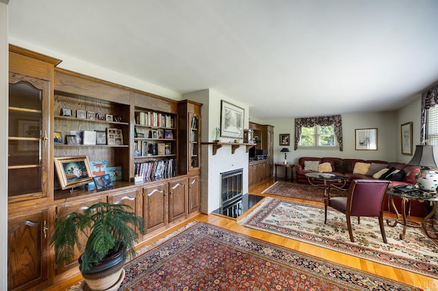 2833 Link Rd, Lynchburg, VA 24503 - living area with wood finished floors and a fireplace with flush hearth