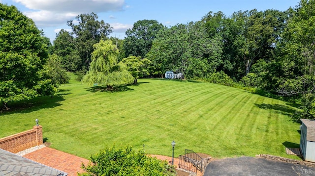 2833 Link Rd, Lynchburg, VA 24503 - view of green lawn with a storage shed