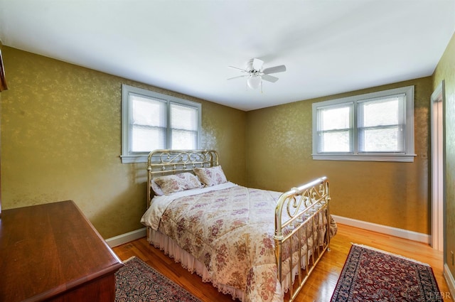 2833 Link Rd, Lynchburg, VA 24503 - bedroom featuring multiple windows, wood finished floors, and ceiling fan