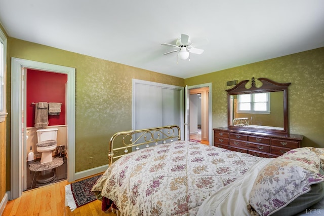 2833 Link Rd, Lynchburg, VA 24503 - bedroom featuring wood finished floors, a closet, and ceiling fan