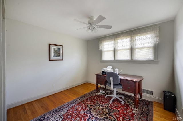 2833 Link Rd, Lynchburg, VA 24503 - office area featuring light wood-style floors and a ceiling fan
