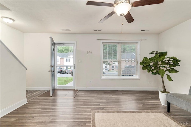 3600 Old Forest Rd Unit 107, Lynchburg, VA 24501 - foyer featuring wood finished floors and ceiling fan