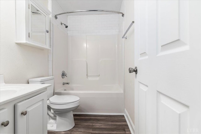 3600 Old Forest Rd Unit 107, Lynchburg, VA 24501 - full bathroom with vanity, wood finished floors, and shower / bath combination