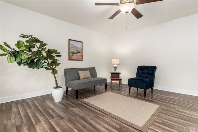 3600 Old Forest Rd Unit 107, Lynchburg, VA 24501 - sitting room featuring wood finished floors and a ceiling fan