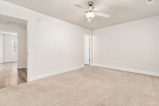 3600 Old Forest Rd Unit 107, Lynchburg, VA 24501 - unfurnished room with attic access, carpet, ceiling fan, and a smoke detector
