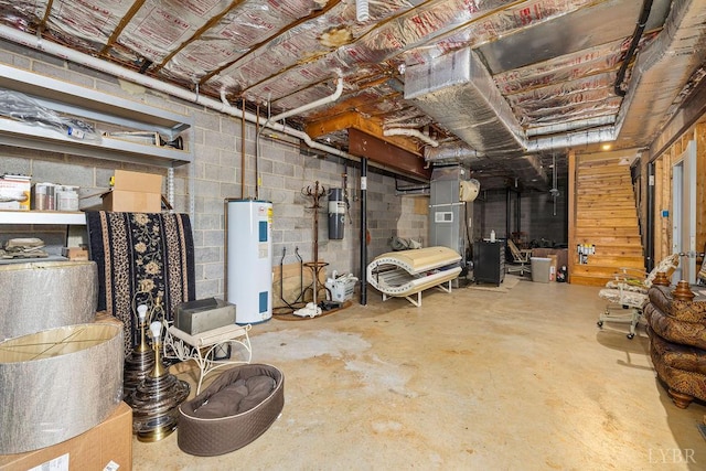 112 Haines Point Ter, Forest, VA 24551 - unfinished basement with electric water heater and concrete block wall