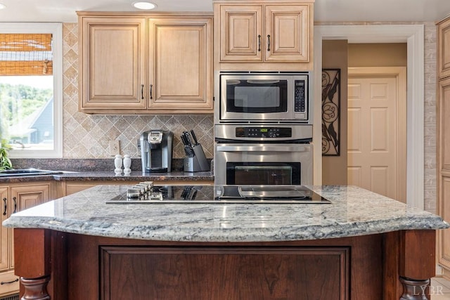 112 Haines Point Ter, Forest, VA 24551 - kitchen featuring stainless steel appliances, light stone counters, and decorative backsplash