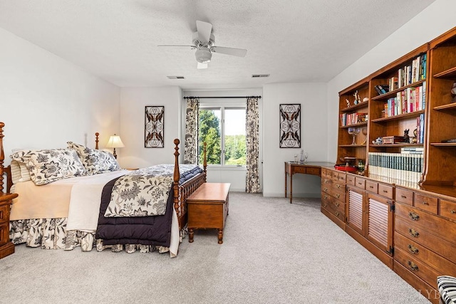 112 Haines Point Ter, Forest, VA 24551 - carpeted bedroom with an office area, a textured ceiling, and a ceiling fan
