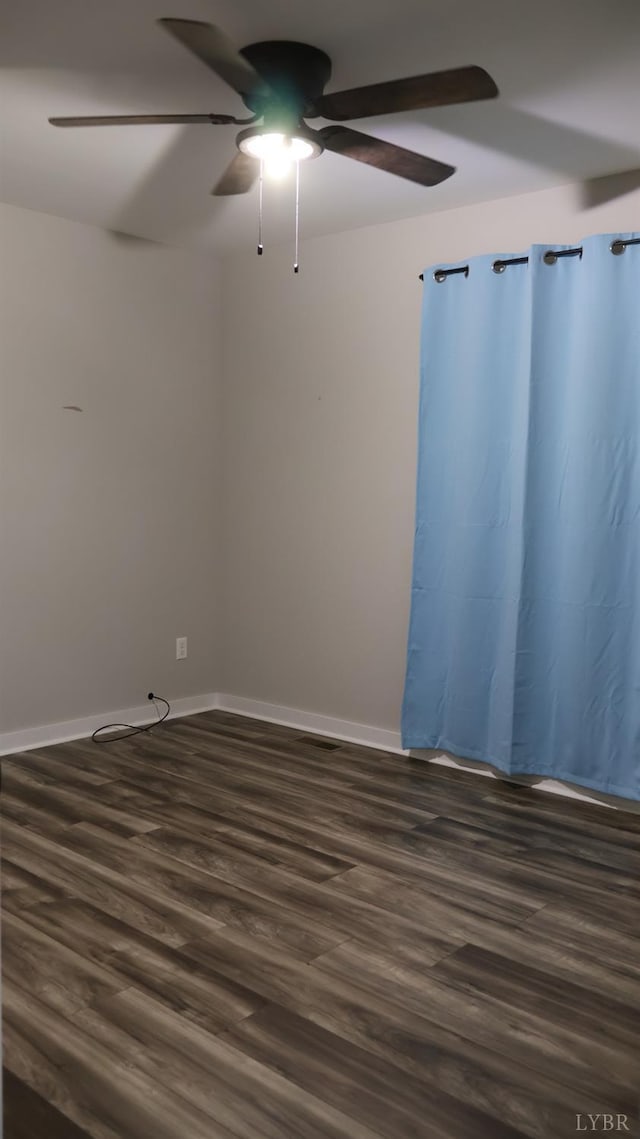 863 Winfall Rd, Gladys, VA 24554 - unfurnished room with ceiling fan and dark wood-style floors