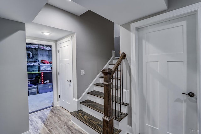 1659 Helmsdale Dr, Forest, VA 24551 - staircase with wood finished floors and baseboards