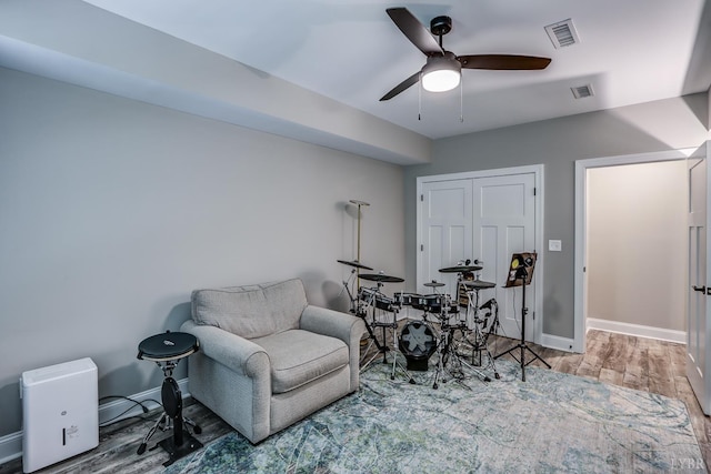 1659 Helmsdale Dr, Forest, VA 24551 - living room with ceiling fan and wood finished floors