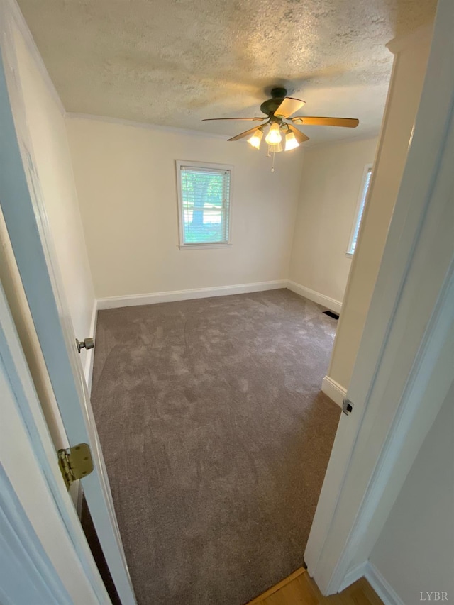 115 Primrose Ln, Lynchburg, VA 24501 - spare room featuring a textured ceiling, carpet floors, and ceiling fan