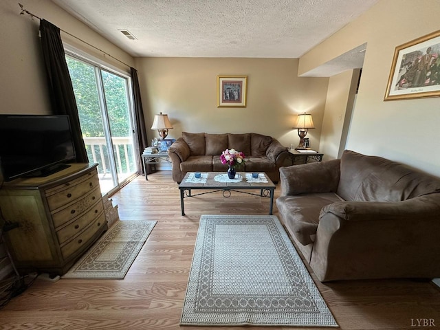 6 Jefferson Village Dr, Forest, VA 24551 - living area featuring a textured ceiling and light wood-type flooring
