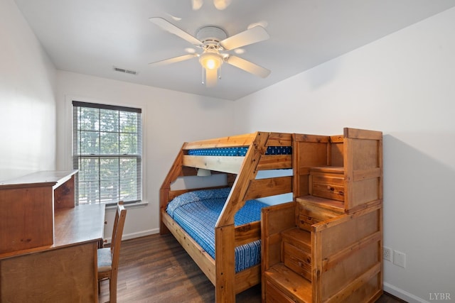 2398 Azalea Garden Rd, Norfolk, VA 23513 - bedroom with dark wood-type flooring and ceiling fan