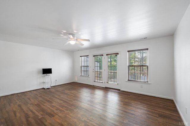 2398 Azalea Garden Rd, Norfolk, VA 23513 - unfurnished living room featuring healthy amount of natural light, ceiling fan, and dark wood-type flooring