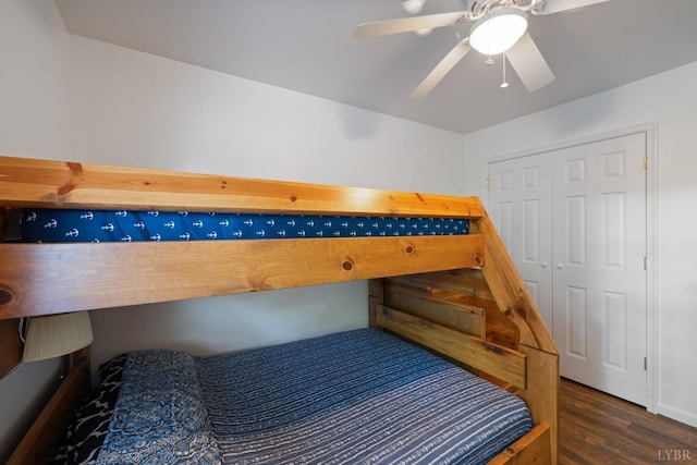 2398 Azalea Garden Rd, Norfolk, VA 23513 - bedroom with wood finished floors, ceiling fan, and a closet