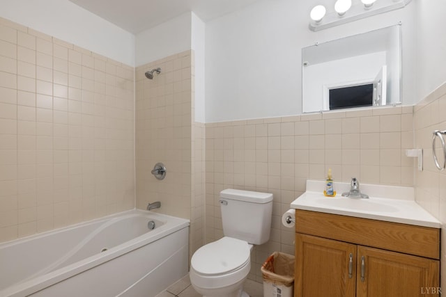 2398 Azalea Garden Rd, Norfolk, VA 23513 - full bathroom featuring vanity, bathing tub / shower combination, and tile walls