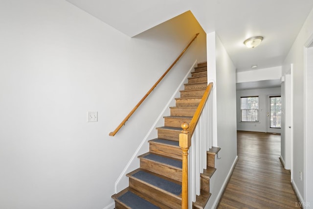 2398 Azalea Garden Rd, Norfolk, VA 23513 - stairway featuring wood finished floors and baseboards