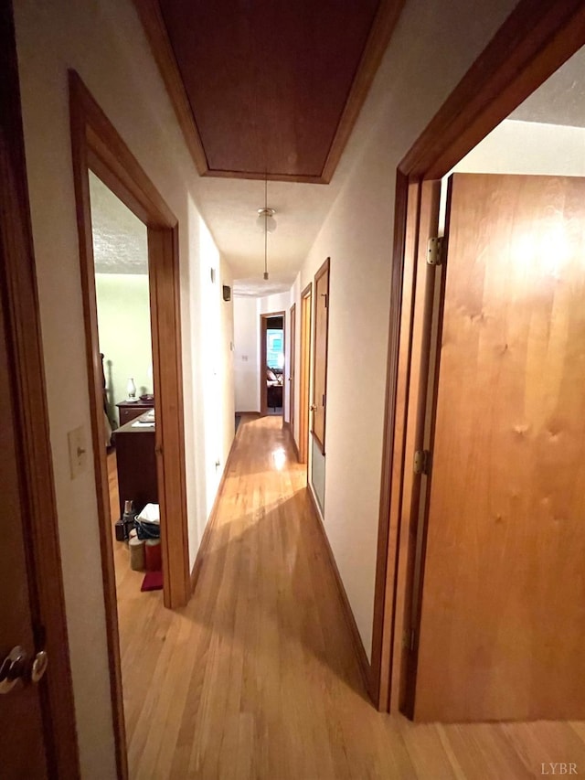1102 Smith St, Bedford, VA 24523 - hallway featuring attic access and wood finished floors