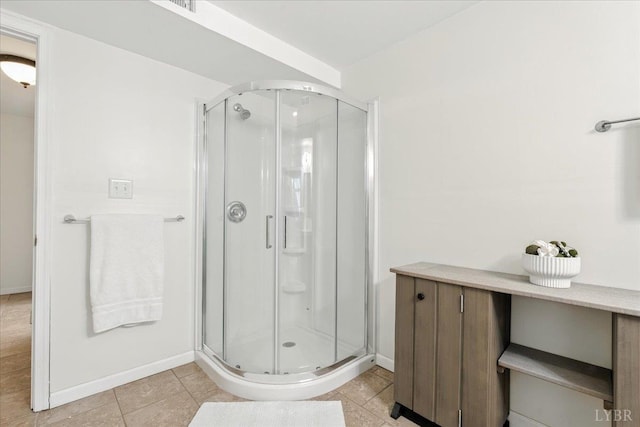 702 Kings Rd, Lynchburg, VA 24502 - bathroom with a stall shower and tile patterned flooring