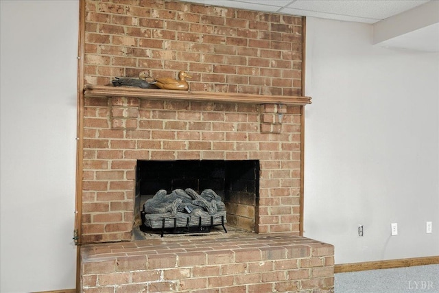 702 Kings Rd, Lynchburg, VA 24502 - detailed view of a brick fireplace and baseboards