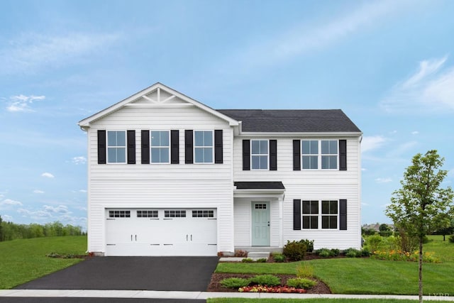 46 Kade Ct, Lynchburg, VA 24502 - view of front facade featuring driveway, an attached garage, a front yard, and roof with shingles