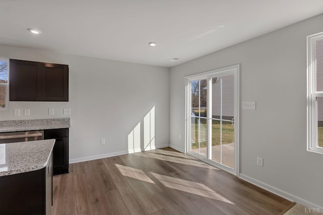45 Levi Ln, Lynchburg, VA 24502 - unfurnished dining area with wood finished floors and recessed lighting