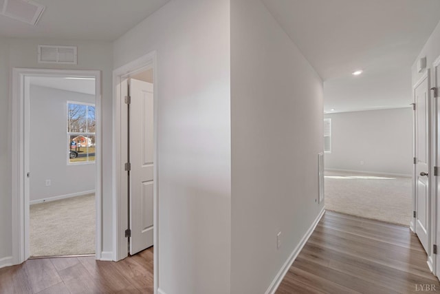 45 Levi Ln, Lynchburg, VA 24502 - hall featuring wood finished floors, carpet flooring, and recessed lighting