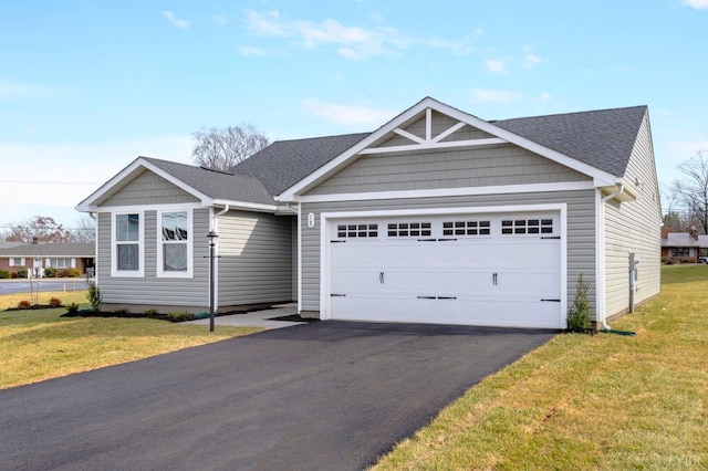 45 Levi Ln, Lynchburg, VA 24502 - view of front of home with a garage, asphalt driveway, a front lawn, and a shingled roof