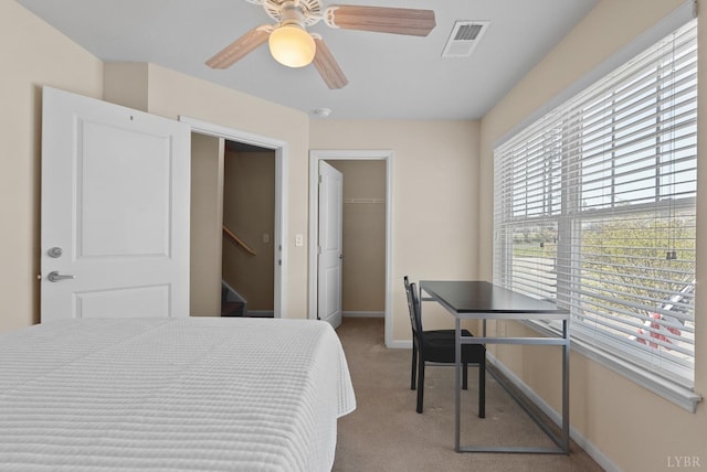 1600 Wards Fry Unit 506, Lynchburg, VA 24502 - bedroom with carpet, a walk in closet, a closet, and ceiling fan