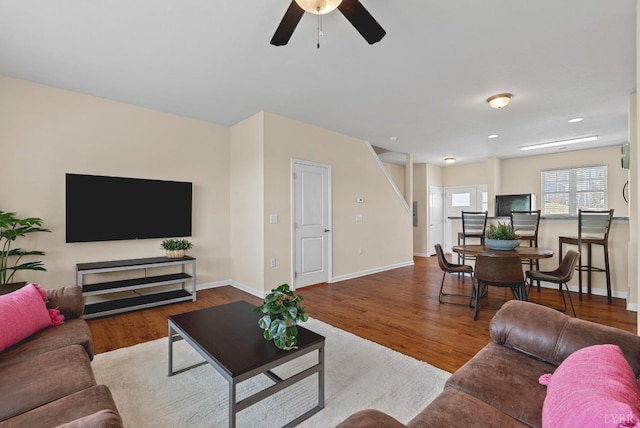 1600 Wards Fry Unit 506, Lynchburg, VA 24502 - living area featuring a ceiling fan and wood finished floors