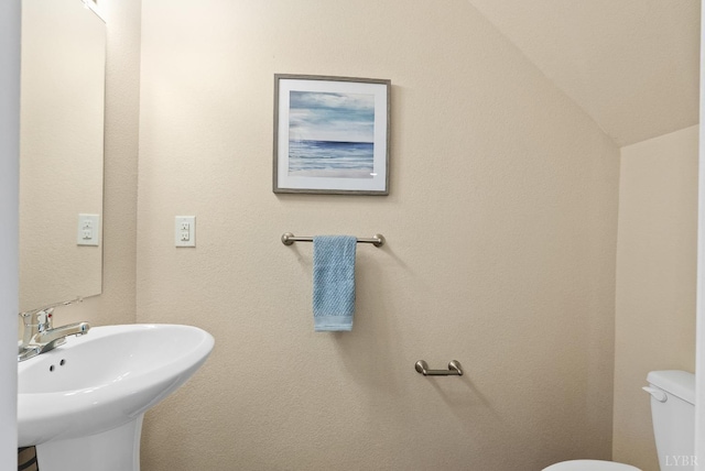 1600 Wards Fry Unit 506, Lynchburg, VA 24502 - bathroom featuring toilet and vaulted ceiling