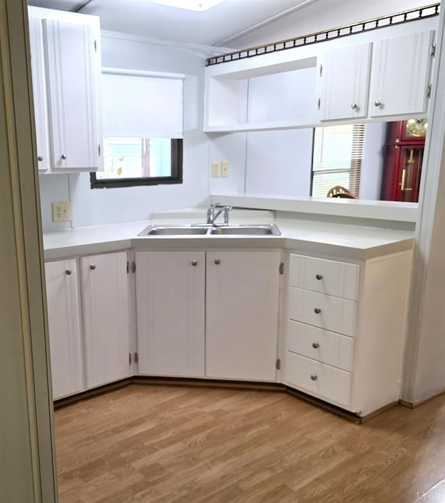 271 Candlemakers Ln, Rustburg, VA 24588 - kitchen featuring light countertops, light wood-style flooring, white cabinets, and plenty of natural light