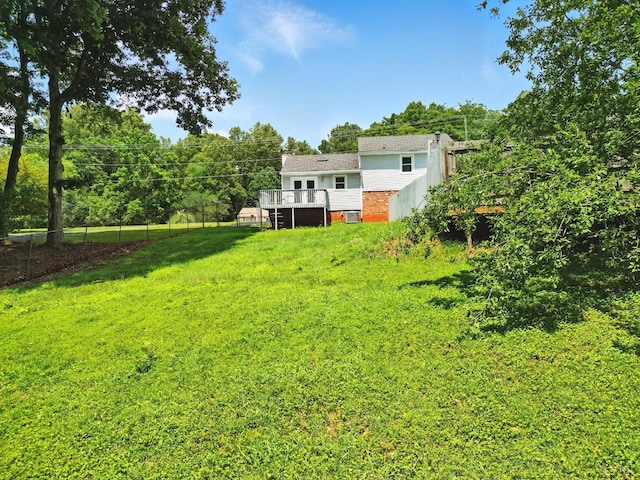 2824 Hawkins Mill Rd, Lynchburg, VA 24502 - view of green lawn featuring a deck