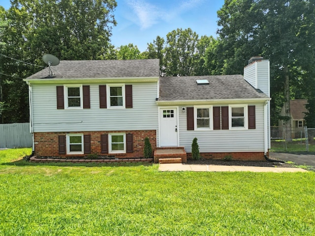 2824 Hawkins Mill Rd, Lynchburg, VA 24502 - tri-level home with a chimney and roof with shingles